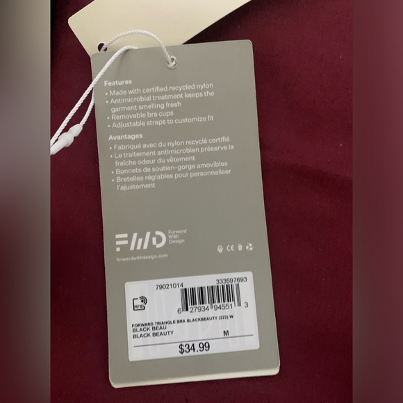 FWD (Forward with Design) Traingle Black Bra (Size: M) - Picture 2 of 5